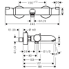 Hansgrohe Ecostat Comfort Смеситель для ванны, термостатический, цвет: шлифованный черный хром