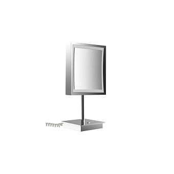 Emco Pure Косметическое зеркало, LED, 203x203 mm, настольный, 3x увелич., подвесное, цвет: хром