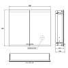 EMCO Evo Зеркальный шкаф 80x70см., с подсветкой, встраиваемый, 2 двери, 2 полки, розетка, цвет: алюминий
