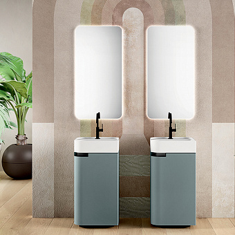 Oasis Profilo Композиция №22 Комплект мебели 45x45х h200см., напольный, цвет: Avio matt/Белый матовый/Хром