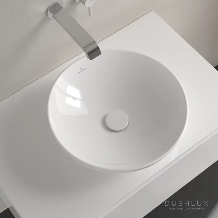 Фото Villeroy&Boch Loop&Friends Раковина 42х42см., накладная, без отв., без перелива, цвет: альпийский белый