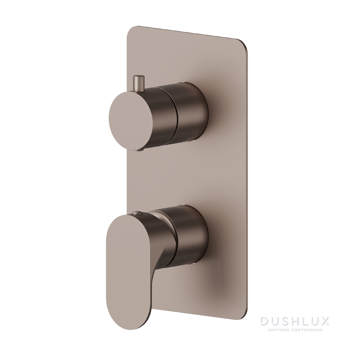 Фото Newform Linfa II Смеситель для душа, встраиваемый, на 2 потока, цвет: copper glossy