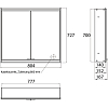 EMCO Prime2 Зеркальный шкаф 80x70см., с подсветкой, встраиваемый, 2 двери, 2 полки, розетка, цвет: белый
