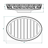 THG Marquise platinum decor Мыльница керамическая, настольная, декор платина, цвет: белый