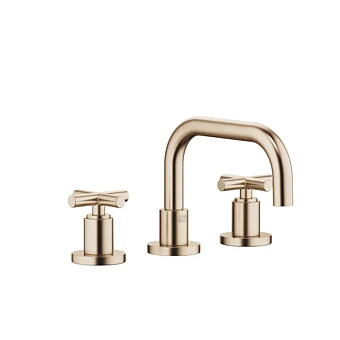 Dornbracht Tara Смеситель для раковины, на 3 отв., с донным клапаном, цвет: Шампанское сатинированное