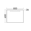 Burgbad Зеркало Eqio с подсветкой 80x60x2.6см ,корпус цвет: хром