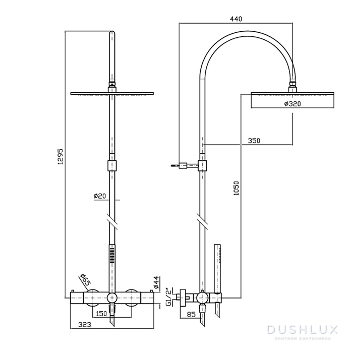 Zucchetti Helm Душевая стойка, с верхним душем (Z94263 ...