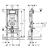 Geberit Duofix монтажный элемент для подвесного унитаза, H112, для клавиш Sigma, 12 см, фронтальное управление (UP320)