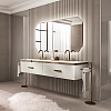 VITAGE milldue edition HILTON 07 Комплект мебели 90х55х31 см, подвесной, 2 раковины, зеркало, с подсветкой, цвет: стекло riso acidato