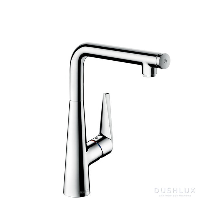Фото Hansgrohe Talis Select M51 Смеситель для кухни, на 1 отв однорычажный, поворотный излив 248мм, 1jet, h280мм, кнопка вкл/выкл, цвет: хром