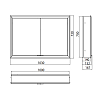 EMCO Prime Зеркальный шкаф 100x70см., с подсветкой, встраиваемый, 2 двери, 2 полки, розетка, цвет: черный