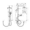 Hansgrohe Vernis Shape Душевая стойка с верхним душем 230 1jet Reno, цвет: хром