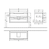 Villeroy&Boch Subway 2.0 Тумба с раковиной, 98.7x52x44.9см, подвесная, 2 выдвижных ящика, цвет: белое дерево