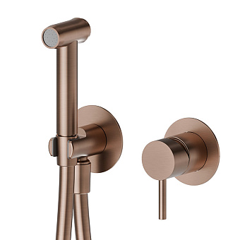 Newform X-Steel 316 Гигиенический душ с держателем и шлангом 120см., цвет: PVD Brushed copper bronze