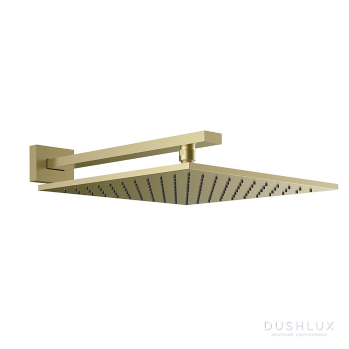 Фото Gessi Rettangolo Верхний душ 30x30см., настенный, цвет: Brushed Brass PVD
