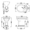 Devon&Devon Westminster Биде напольное (56x36 см) с 1 отверстием под смеситель, цвет: белый