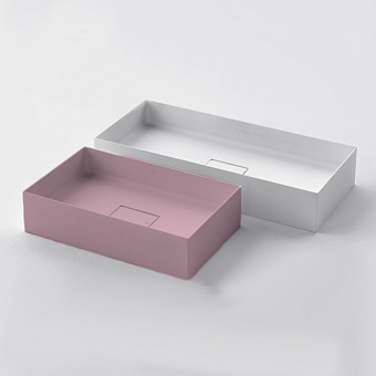 Falper Quattro.Zero Раковина 50x31x10 см, без отв., накладная, цвет: розовая пудра
