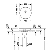 Duravit Vitrium Раковина накладная 46 см, без отв., круглая, из DuroCast UltraResist, без перелива, цвет: аквамарин матовый