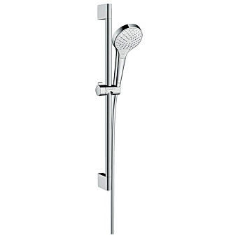 Hansgrohe Croma Seleсt S Душевой набор: штанга 650mm, ручной душ 110, 3jet (Rain, IntenseRain, Turbo Rain), EcoSmart, шланг, цвет: белый/хром
