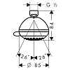 Hansgrohe Crometta 85 Multi Верхний душ d85мм, G1/2, 3jet (MonoRain, обычная, массажная) , шарнирное соединение,  цвет: хром