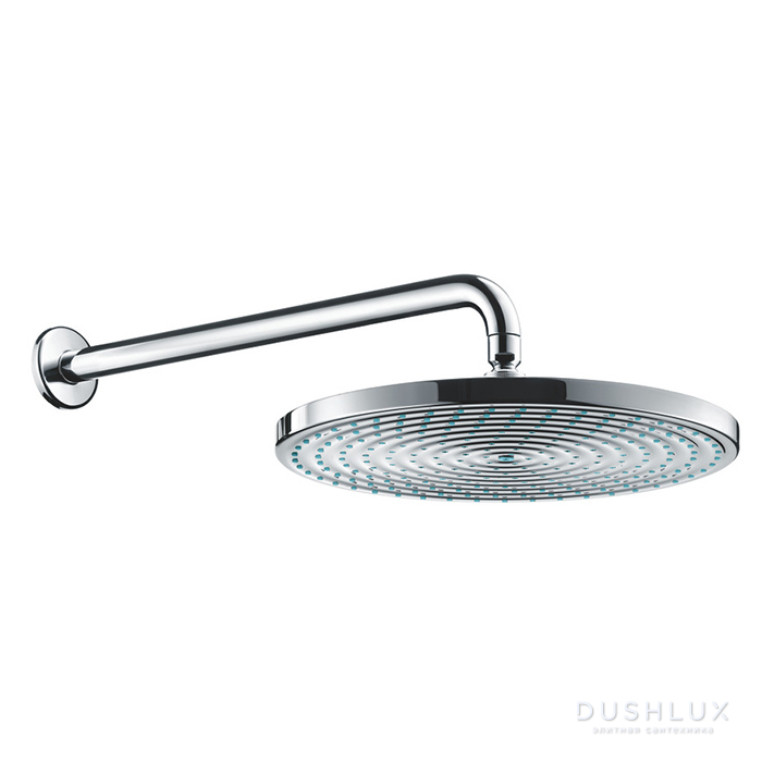 Фото Hansgrohe Raindance S Верхний душ 1jet (RainAir), d300мм, с настенным держателем 390 мм, шарнирное соединение, G1/2, цвет: хром