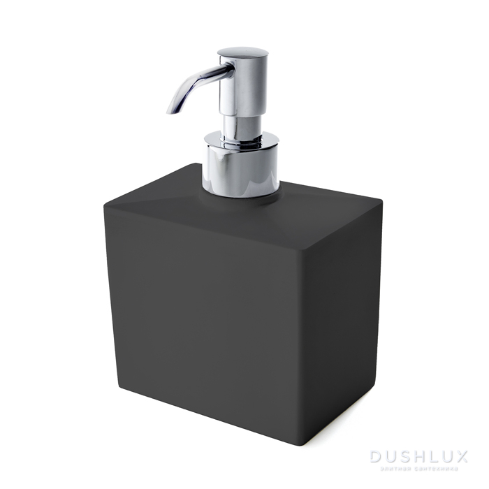 Фото 3SC Mood Black Дозатор настольный, композит Solid Surface, цвет: чёрный матовый/хром