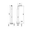 Webert Aria Смеситель для раковины, напольный, с ручкой: basalto, цвет: хром