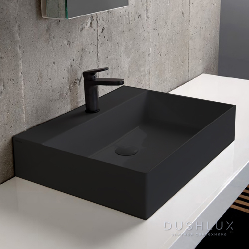Фото AZZURRA ELEGANCE Раковина 60х45 см, 1 отв., подвесная/накладная, цвет: carbone