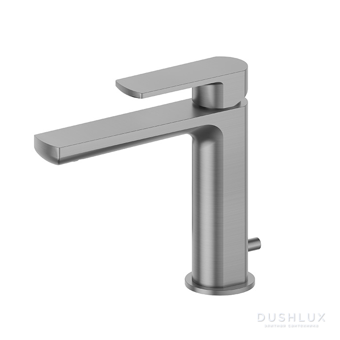 Фото Newform Haka Смеситель для раковины, 1 отв., с донным клапаном, цвет: PVD brushed gun metal