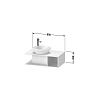 Duravit D-Neo Тумбочка подвесная компакт 80x48x26 см, раковина, 1 открытое отделение на правой стороне, цвет: Black Oak
