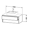 Duravit XSquare Тумба с раковиной 100х54.8х40 см, подвесная, с 2 выдв ящик, цвет: бетонно-серый матовый