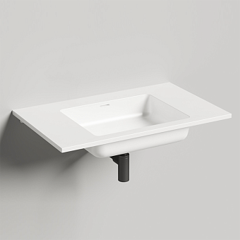 Salini Onda Раковина 80x50х16.3cм., без отв., c переливом, материал: S-Stone, цвет: белый матовый