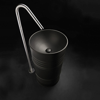 Kerasan Artwork Barrel Раковина 45x90 см, без отв., напольная, слив в пол, в комплекте сифон, цвет: Borgogna matt