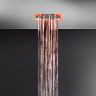 Gessi Afilo Верхний душ 35х35см., потолочный, режимы: троп. ливень, хромотерапия, пульт упр., цвет: Mirror Steel