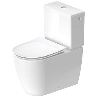Duravit Soleil by Starck Унитаз-моноблок 37x66 см, безободковый, слив универсальный, Weiß Hochglanz, HyG, цвет: белый