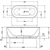Duravit Luv Ванна 180x85х61 см, с ножками и слив-переливом, цвет: белый