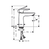 Hansgrohe Talis E Смеситель для раковины 110, на 1 отв, без донного клапана, излив 112мм, h104мм, цвет: полированное золото