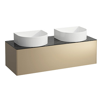 Laufen Sonar Тумба под раковину, 117.5x45.5x34см., 1 ящик, с отверстием слева и справа, совместим с раковинами-чашами 812340, 812341, 812342, 812343, цвет: золото и черный мрамор