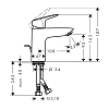 Hansgrohe MyCube Смеситель для раковины, 1 отв., цвет: хром