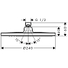 Hansgrohe Crometta E 240 Верхний душ d240мм, G1/2, 1jet (Rain), EcoSmart, цвет: хром