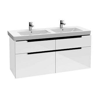Villeroy&Boch Subway 2.0, Тумба подвесная под двойную раковину, 128.7х59х49см, цвет: белый