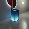 Antonio Lupi Aura Раковина 45x45x85 см, напольная, слив в пол, без отв для смесит, с дон клапан, сифоном и трубой слива, Cristalmood, цвет: Ceruleo