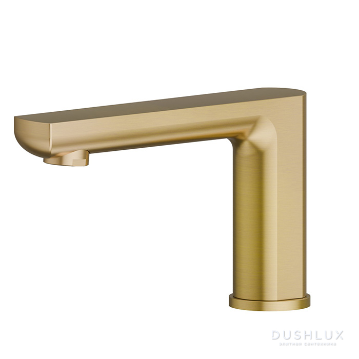 Фото Newform Haka Излив для ванны, на борт ванны, цвет: PVD brushed gold