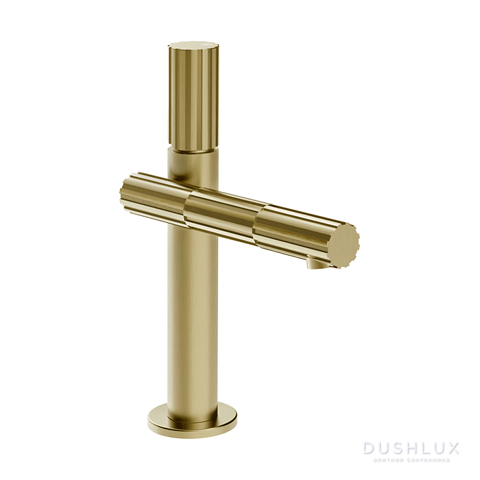 Фото Gessi Incastri Смеситель для раковины, 1 отв., цвет: Brass Brushed PVD