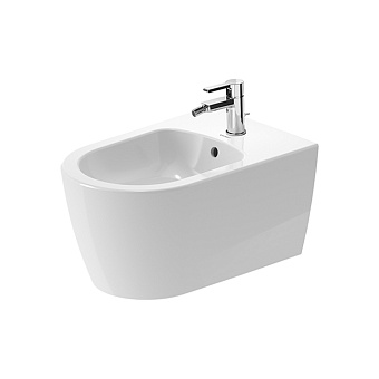 Duravit Me by Starck Биде подвесное 57х37 см, с 1 отв., с креплением, с покрытием WonderGliss, цвет: белый