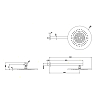 Gessi Shower316 Душевая головка шарнирная для настенногокрепления на 1/2" с защитой от известкового налёта, Ø350, цвет: шлифованная сталь