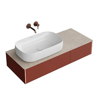 Kerama Marazzi Magica Тумба 115.4х48.5х22см., подвесная, 2 ящика, цвет: венецианский красный матовый