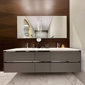 Oasis Eden Комплект мебели 178x53см, 2 раковины, топ, зеркало, цвет: Opaco Grigio Medi