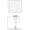 Gessi Rilievo Потолочная душевая головка шарнирная 250x250 мм на 1/2", цвет: nero XL