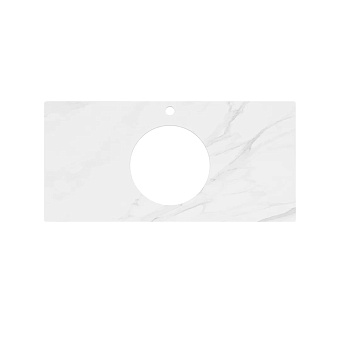Kerama Marazzi Столешница 100см., из керамогранита, для накладных раковин Монте Тиберио, 1 отв., цвет: белый натуральный